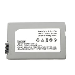 For Canon BP-208 Battery DC10 IViS DC22  MVX1Si 1300mAh Camera Batteries