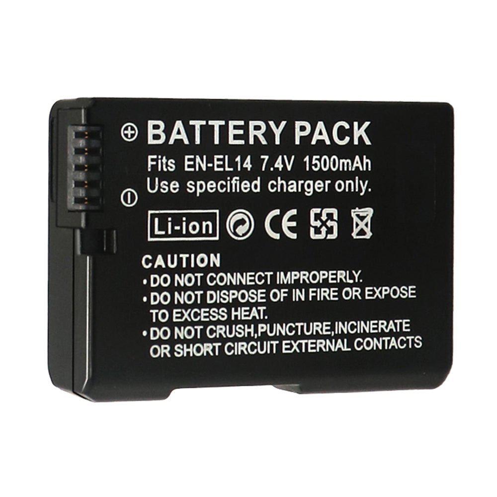 For Nikon EN-EL14 Battery Nikon D3300 DSLR D3400 DSLR D3500 DSLR D5100 DSLR D5200 DSLR 1500mAh Camera Batteries