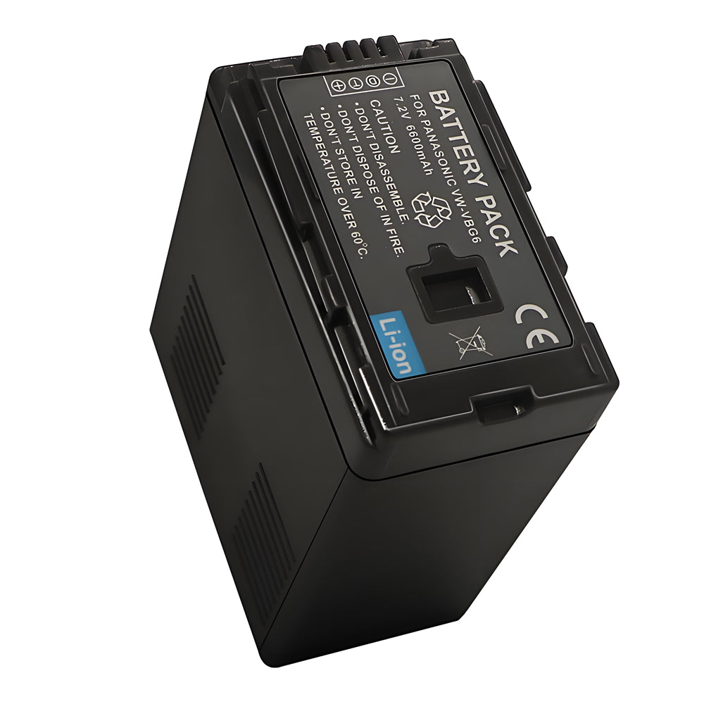 For Panasonic VW-VBG6 Battery Replacement  AG-HMC40, AG-HMC43, AG-HMC45A, AG-HMC70, AG-HMC70U, AG-HMC73MC, AG-HMC80, AG-HMC83MC, AG-HMC150, AG-HMC151E, 6600mAh Camera Batteries