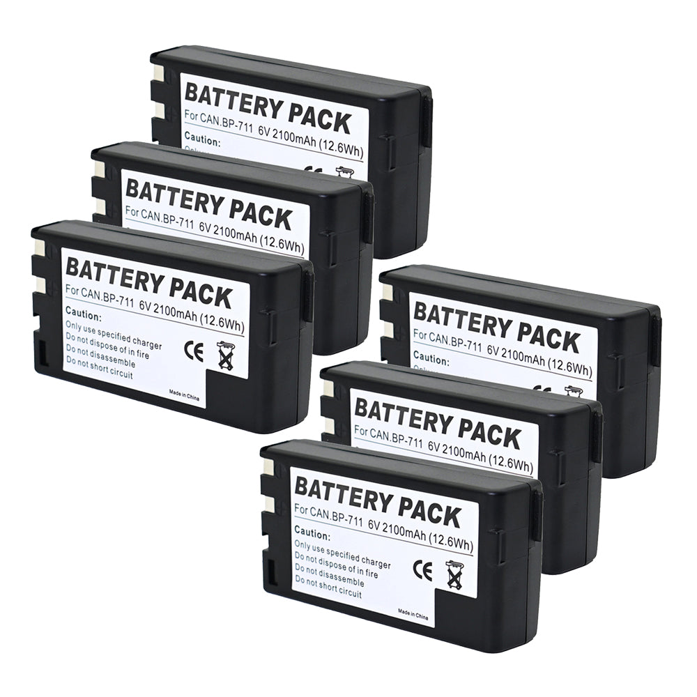 For Canon BP-711 BP-714 Battery E06, E07, E08, E09 2100mAh Camera Batteries