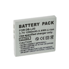 For Sanyo Camera Battery DB-L20 3.7V 1200mAh Batteries