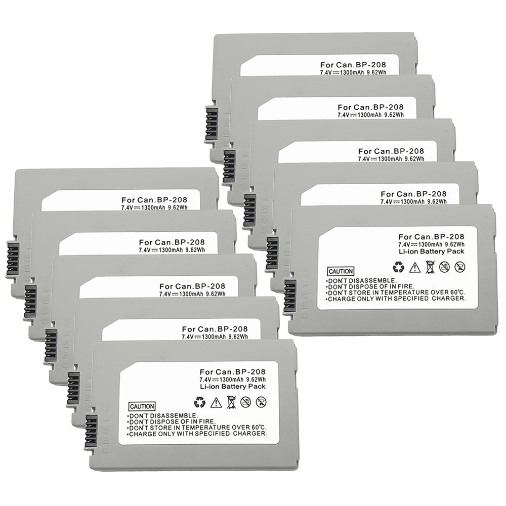 For Canon BP-208 Battery DC10 IViS DC22  MVX1Si 1300mAh Camera Batteries