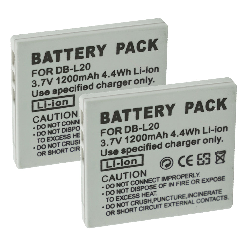 For Sanyo Camera Battery DB-L20 3.7V 1200mAh Batteries