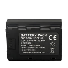 For Sony NP-FZ100 Battery A7iii  A7IV, Sony A7 III Alpha A 9R 2280mAh Camera Batteries