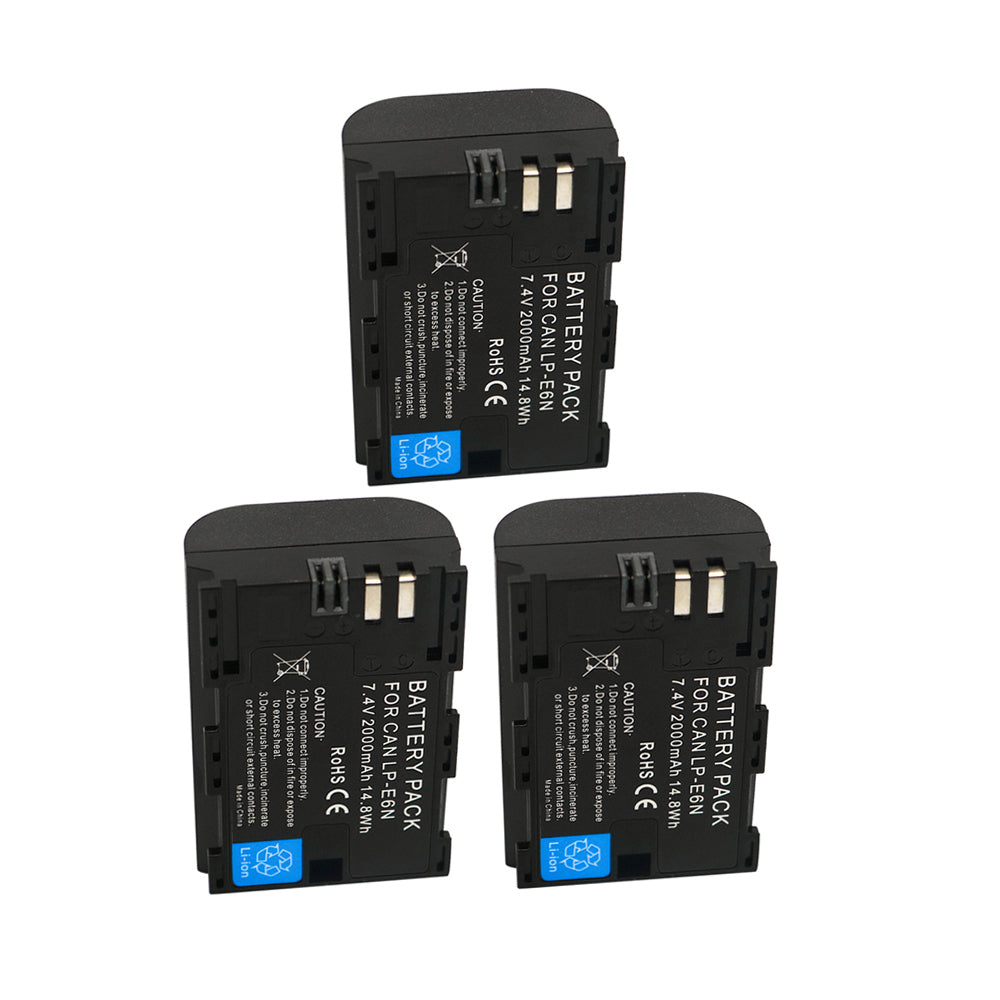 For Canon LP-E6N LPE6N Battery EOS 5DS 6D 60D 2000mAh Camera Batteries