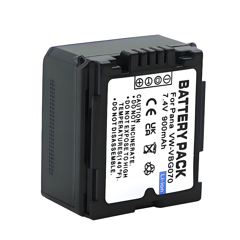 For Panasonic VW-VBG070 VW-VBG130 VWVBG260 Battery Replacement SDR-H40, SDR-H80 Series, HDC-HS700, TM700, HS300, TM300, HS250, SD20, HS20, 900mAh Camera Batteries