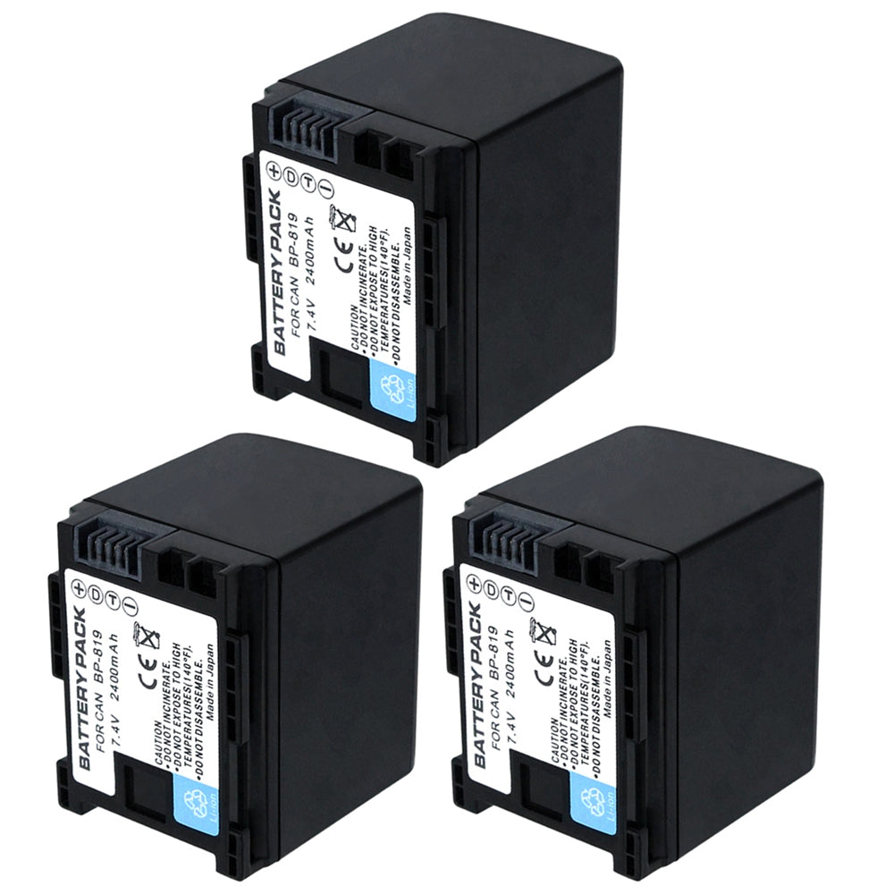 For Canon BP-819 Battery FS10, FS11, VIXIA HF G10 M30 2400mAh Camera Batteries