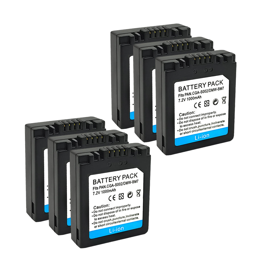 For Panasonic CGA-S002, CGA-S002A Battery DMW-BM7 DMC-FZ1, DMC-FZ2 1000mAh Camera Batteries