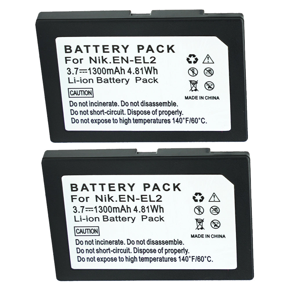 For Nikon EN-EL2 Battery Coolpix 3500, Coolpix SQ, Coolpix 2500 PN DDEN-EL2, 9904, BP-NKL2 1300mAh Camera Batteries