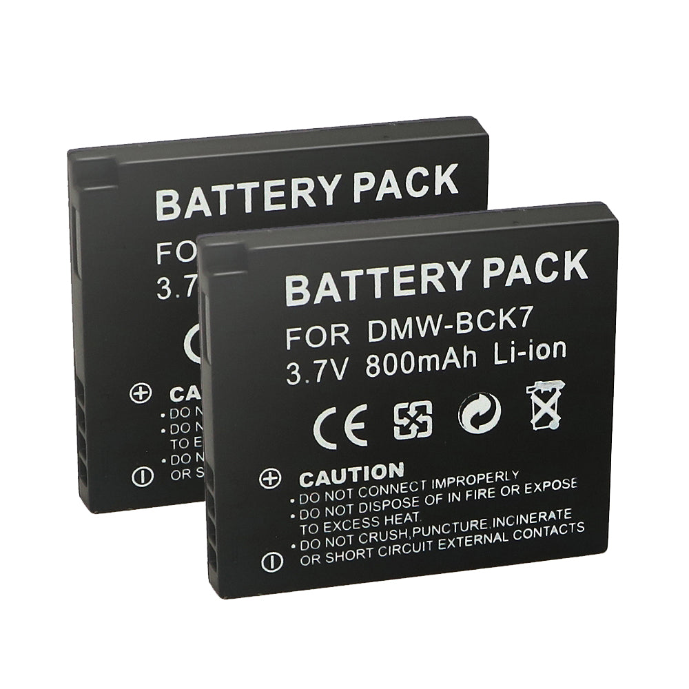 For Panasonic DMW-BCK7 Battery Lumix DMC-FH25 DMC-FH27 DMC-FP5 800mAh Camera Batteries