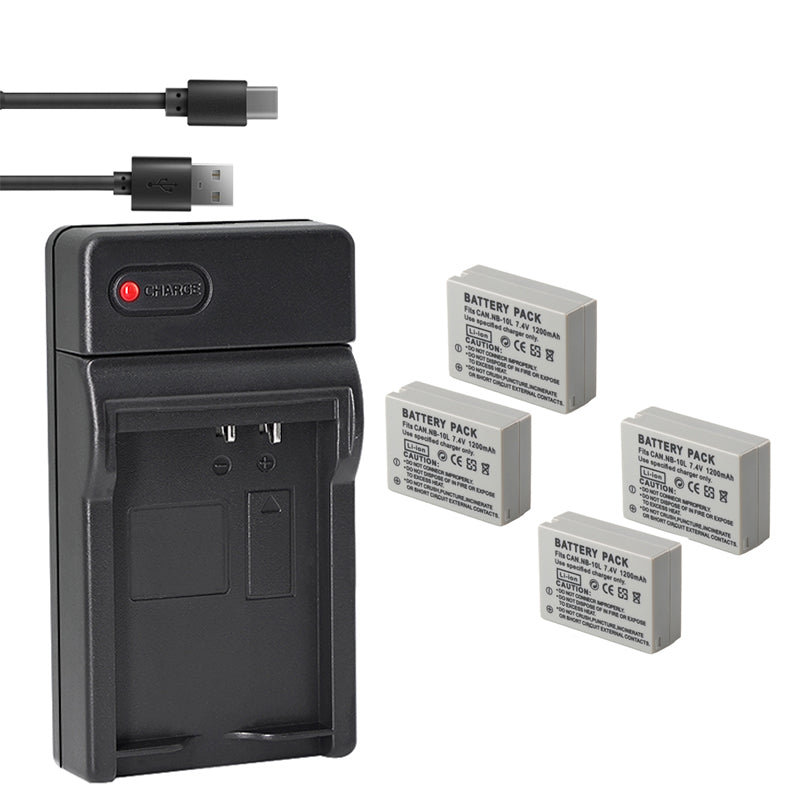Canon NB-10L Rechargeable Lithium-Ion Battery + Charger for SX40 HS Digital Camera XTNB10L 1550mAh Lithium Ion Replacement Battery for Canon NB-10L