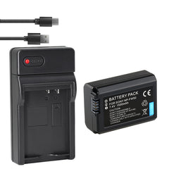 2 Pack Replacement Sony NP-FW50 Battery and Smart LCD Display USB Charger Compatible for Sony ZV-E10, Alpha A6500, A6300, A6000, A7s, A7, A7s Ii, A7s, A5100, A5000, A7r, A7 Ii Camera