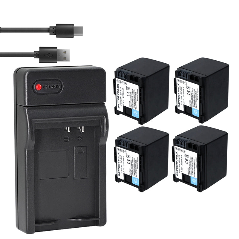 1-Pack BP-808 BP808 Battery and USB Wall Charger Compatible with Canon BP-809 BP-819 BP-827 Battery, Canon CG-800 Charger, Canon VIXIA HG20 VIXIA HG21 VIXIA HG30, XA10, XA10 HD Cameras