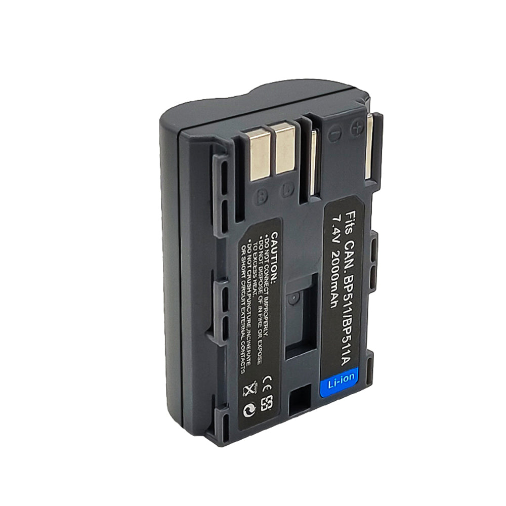 BP-511 BP-511a Battery 2-Pack 2000mAh and USB Charger for Canon EOS 5D 10D 20D 20Da 30D 40D 50D 300D D30 D60 and More Camera