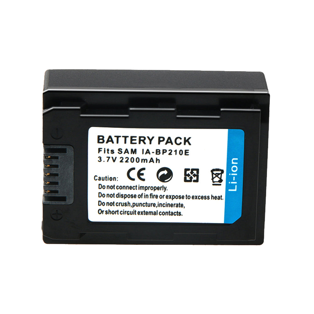 For Samsung IA-BP210E/PP, IA-BP210E, IABP210E, IA-BP210R, IABP210R Camcorder Battery HMX-F80, HMX-F80BP, HMX-F80SP 2200mAh Camera Batteries