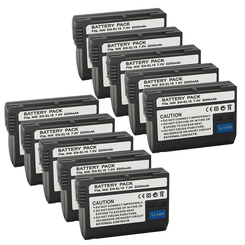 For Nikon EN-EL15A/15B/15C Battery  1 V1 D500  D600 D610  D750 D780  D800 D800E 2200mAh Camera Batteries