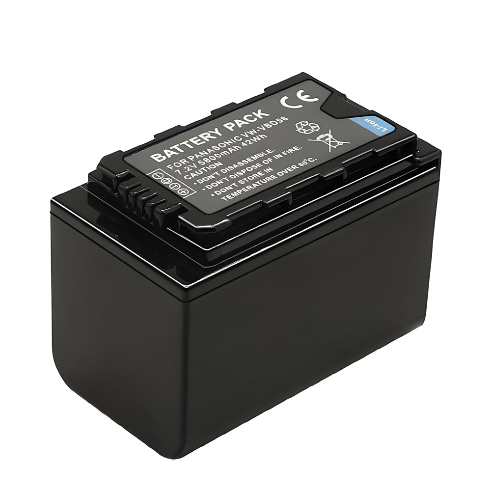 For Panasonic VW-VBD58 VBR59 Battery AG-VBR59, BGH1, HC-X1, HC-X1500, HC-X2000, AG-CX10, AG-CX350, AG-UX180, 5800mAh Camera Batteries