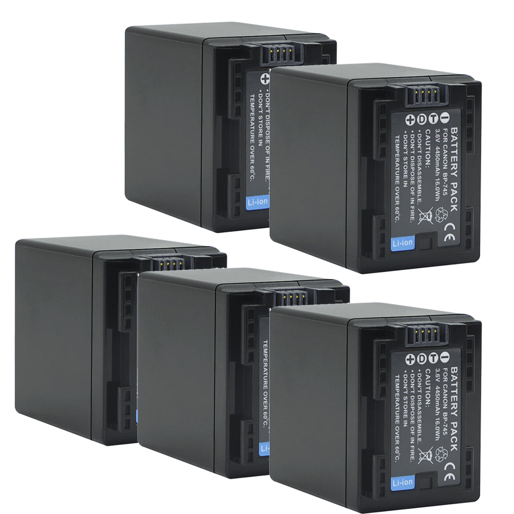 For Canon BP-745 Battery VIXIA HF M50 HFM52 HFR32 HFR32 4450mAh Camera Batteries