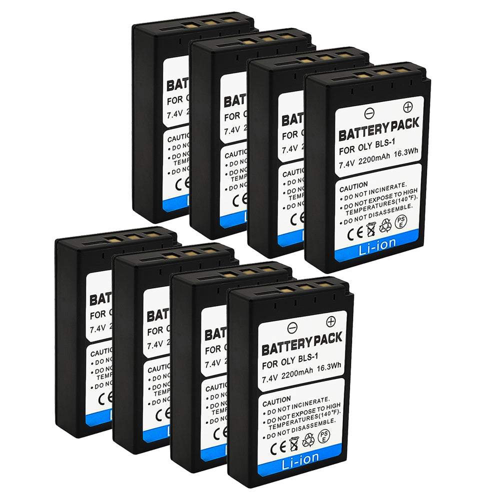 For Olympus BLS-1 Battery + BCS-1 Charger E-410, E-420, E-P1, E-P2 – 2200mAh Camera Batteries