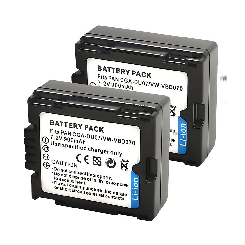 For Panasonic CGA-DU07 VW-VBD070 Battery PV-GS31 PV-GS33PV-GS34 PV-GS35 PV-GS39 PV-GS400 PV-GS500 PV-GS50 900mAh Camera Batteries