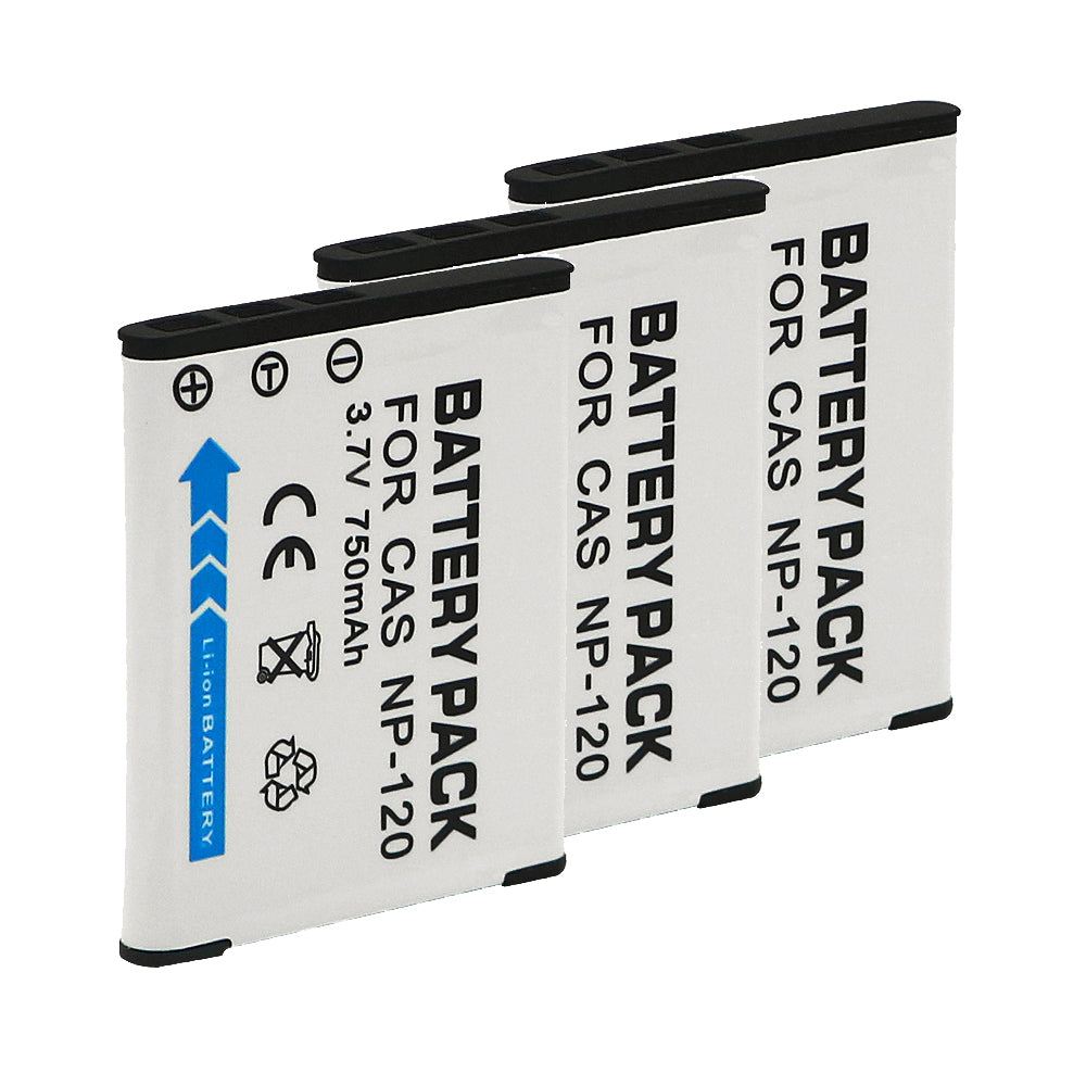 For Casio CNP120 Battery Exilim EX-S200 EX-S300 EX-Z31 750mAh Digital Camera Batteries