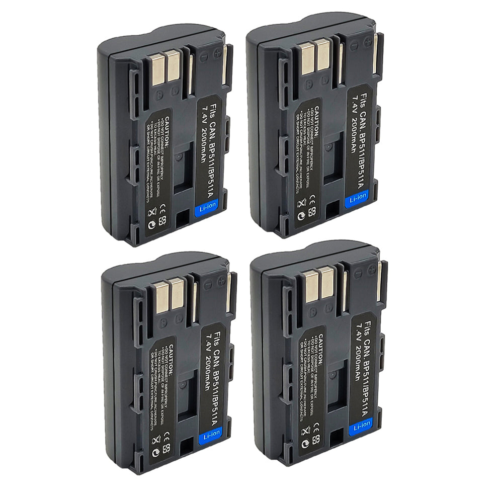 For Canon BP511 BP511A BP-508 Battery ZEOS 5D DM-MV30 2000mAh Camera Batteries