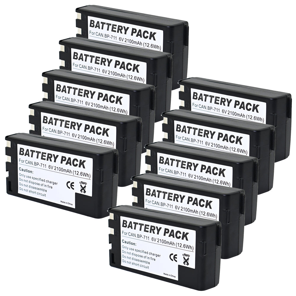 For Canon BP-711 BP-714 Battery E06, E07, E08, E09 2100mAh Camera Batteries