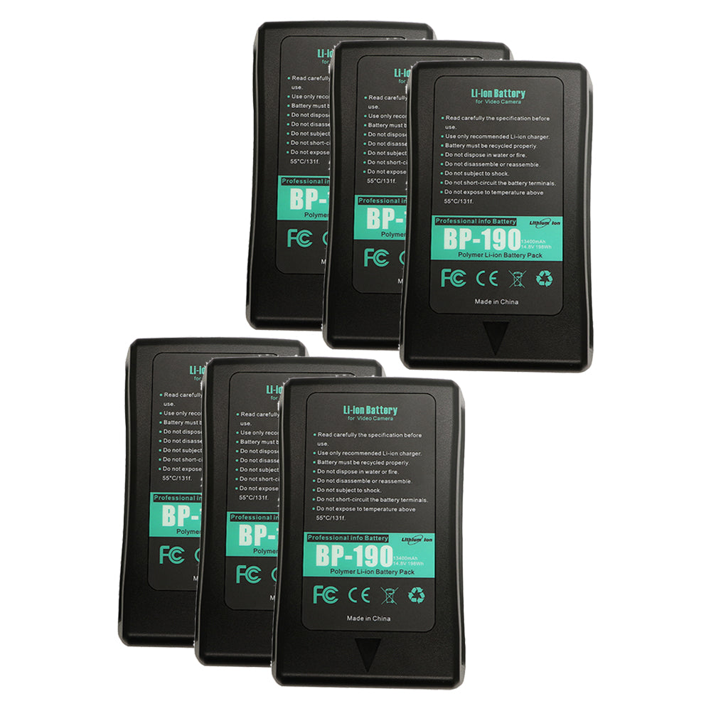 For Sony BP-190W Battery Broadcast Camera V-Mount V-Mount / V-Lock Battery BP-65H 13400mAh Camera Batteries