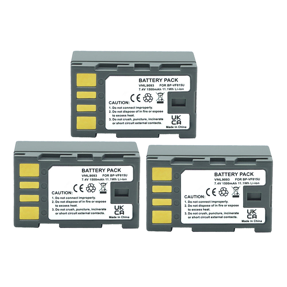 For JVC BN-VF815 Battery GZ-HD300AC, GZ-HD300AEK 1500mAh Camera Batteries