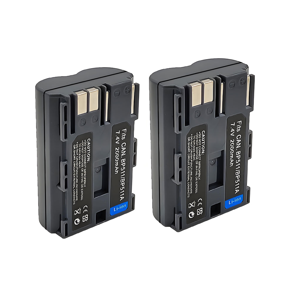 For Canon BP511 BP511A BP-508 Battery ZEOS 5D DM-MV30 2000mAh Camera Batteries