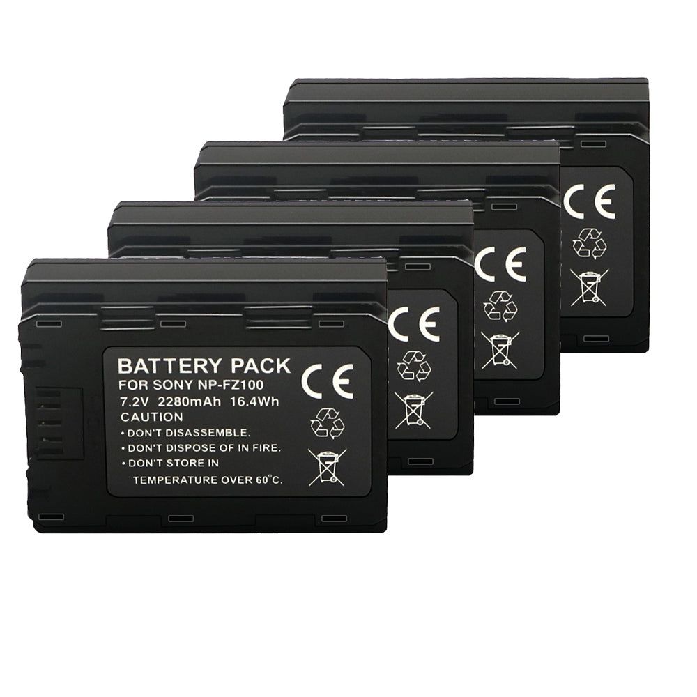 For Sony NP-FZ100 Battery A7iii  A7IV, Sony A7 III Alpha A 9R 2280mAh Camera Batteries