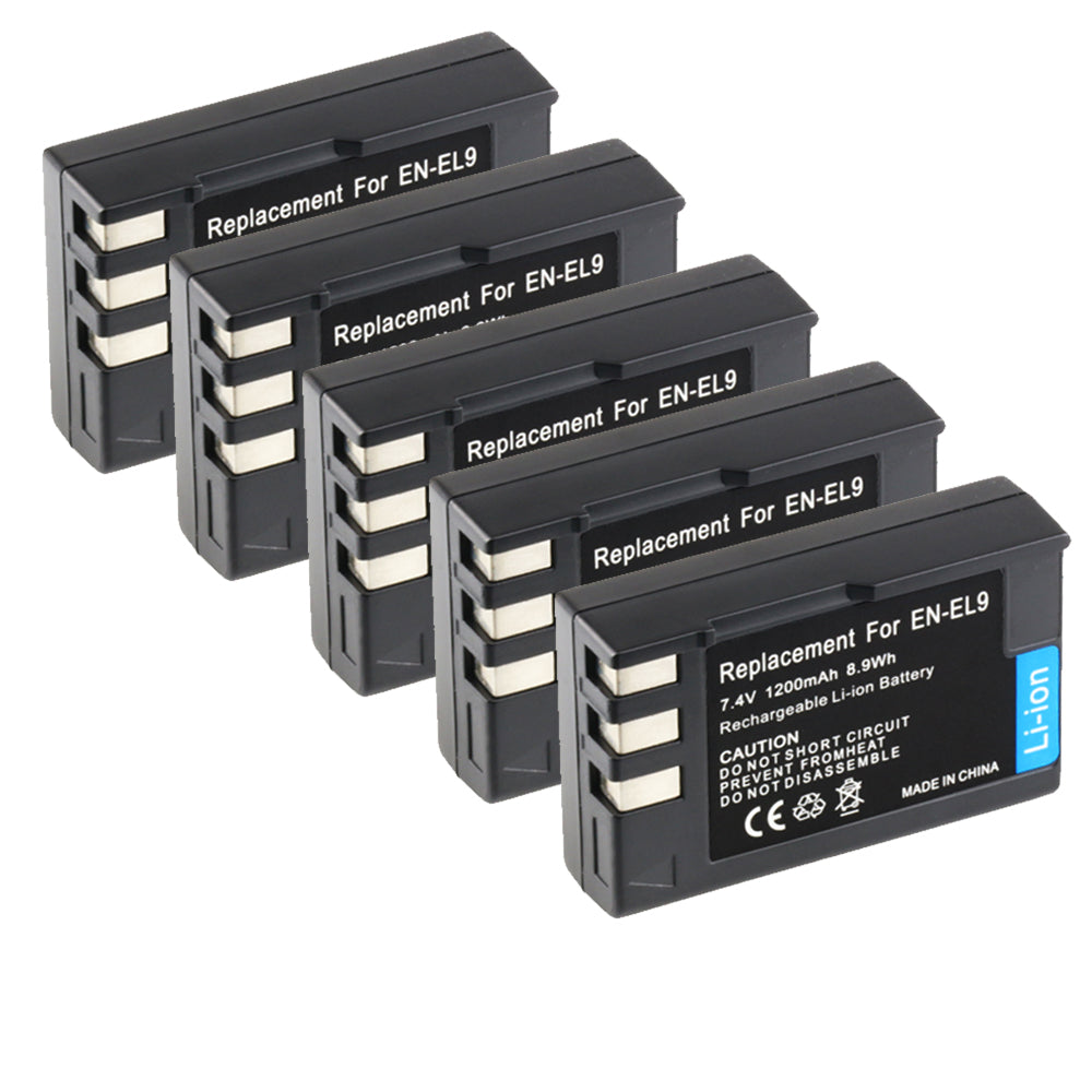 For Nikon EN-EL9 Battery D40, D40X, D60, D3000, D5000 1200mAh Camera Batteries