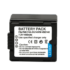 For Panasonic CGA-DU14 CGA-DU21 VBD140 VBD210 Battery Replacement NV-GS508 MX500 PV-GS500 SDR-H280 VDR-D400 M75 M95 M250, DZ-BP21SJ DZ-BP14S DZ-BP7S DZ-BP14SW 1400mAh Camera Batteries