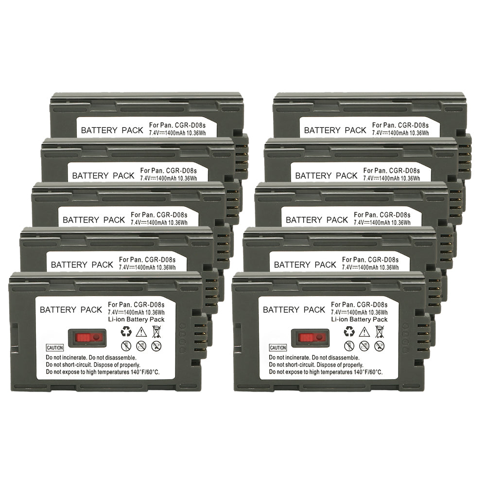 For Panasonic CGA-D08R, CGA-D08S, CGA-D08SE/1B, Battery Replacement CGA-D120, CGA-D120A/1B, CGA-D120E/1B, CGR-D08, CGR-D08A/1B, CGR-D08R, CGR-D08S, CGR-D08SE/1B 1400mAh Camera Batteries