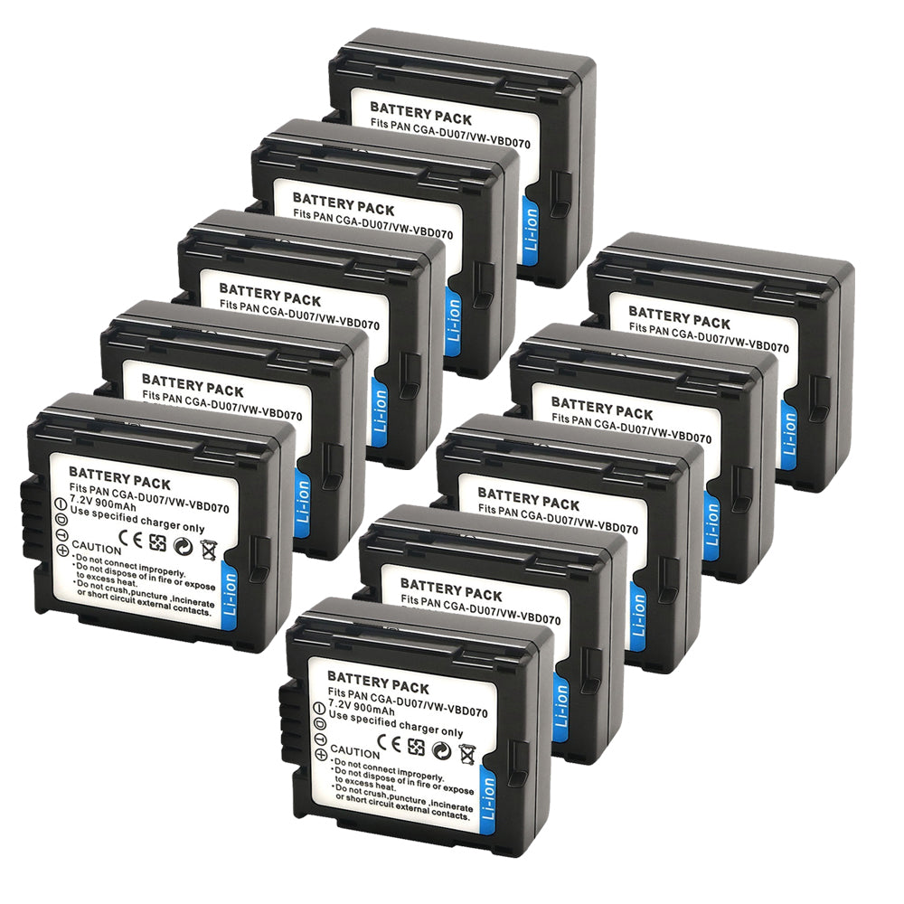 For Panasonic CGA-DU07 VW-VBD070 Battery PV-GS31 PV-GS33PV-GS34 PV-GS35 PV-GS39 PV-GS400 PV-GS500 PV-GS50 900mAh Camera Batteries