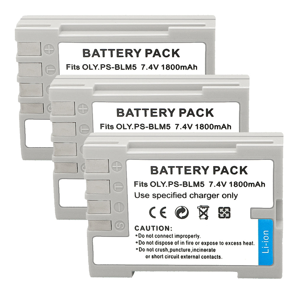 For Olympus BLM-5 Battery E-5 C-5060 1800mAh Camera Batteries