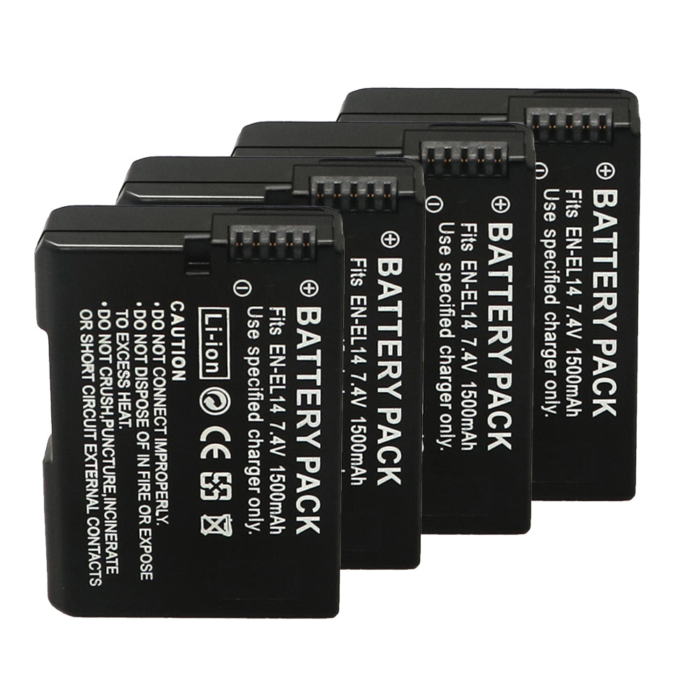 For Nikon EN-EL14 Battery Nikon D3300 DSLR D3400 DSLR D3500 DSLR D5100 DSLR D5200 DSLR 1500mAh Camera Batteries