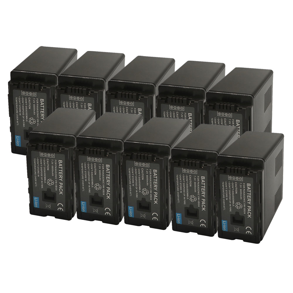 For Panasonic VW-VBG6 Battery Replacement  AG-HMC40, AG-HMC43, AG-HMC45A, AG-HMC70, AG-HMC70U, AG-HMC73MC, AG-HMC80, AG-HMC83MC, AG-HMC150, AG-HMC151E, 6600mAh Camera Batteries