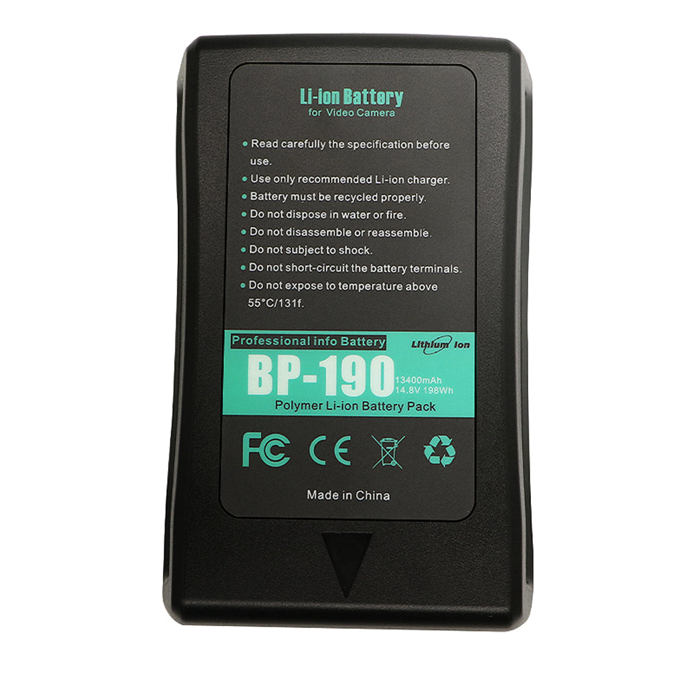 For Sony BP-190W Battery Broadcast Camera V-Mount V-Mount / V-Lock Battery BP-65H 13400mAh Camera Batteries