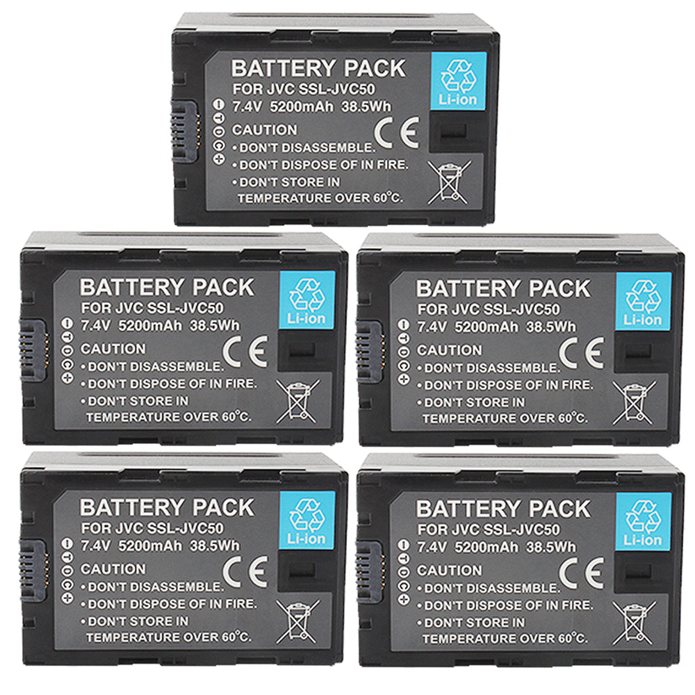 For JVC Camera Battery SSL-JVC50 7.4V 5200mAh Batteries