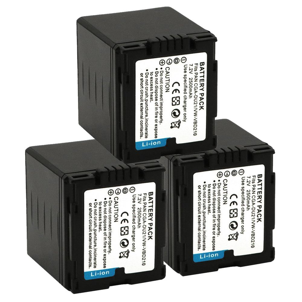 For Panasonic CGA-DU21 Battery Replacement CGA-DU06, CGA-DU07, CGR-DU07, CGA-DU12, CGR-DU12, CGA-DU14, CGR-DU14, CGA-DU21 NV-GS37, NV-GS38, NV-GS40, NV-GS44 2500mAh Camera Batteries
