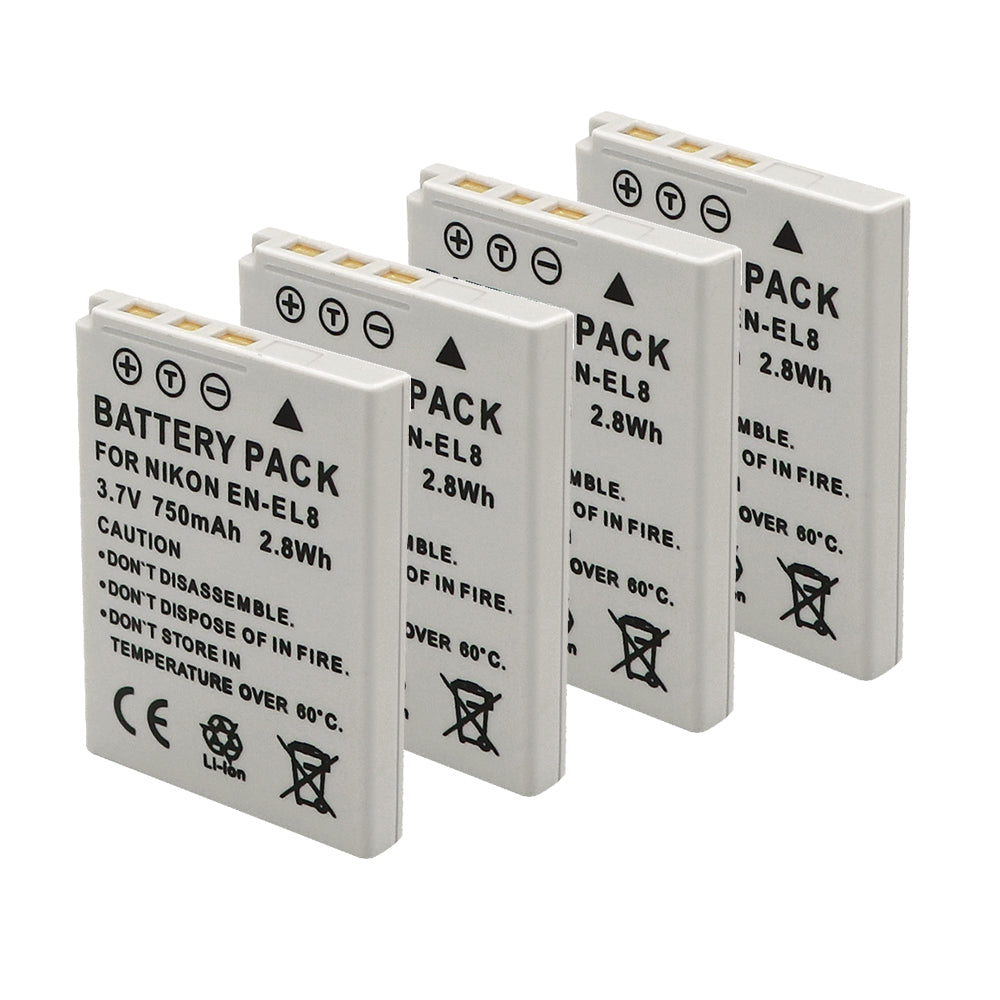 For Nikon EN-EL8 Battery Nikon Coolpix P1 P2 Coolpix S1 S2 S3 S5 S6 S7 Coolpix S50 S50c 750mAh Camera Batteries