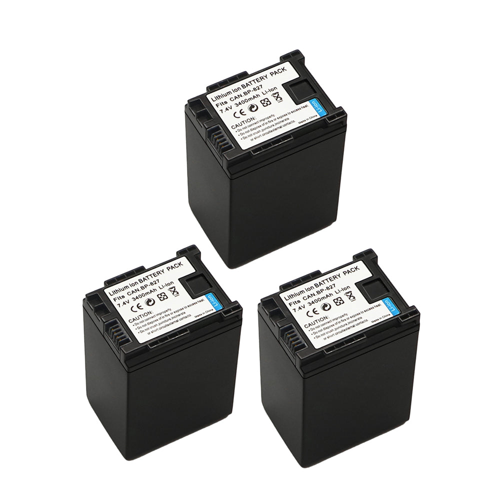 For Canon BP-827 Battery FS10 FS11 VIXIA HF G10 HFG10 3400mAh Camera Batteries