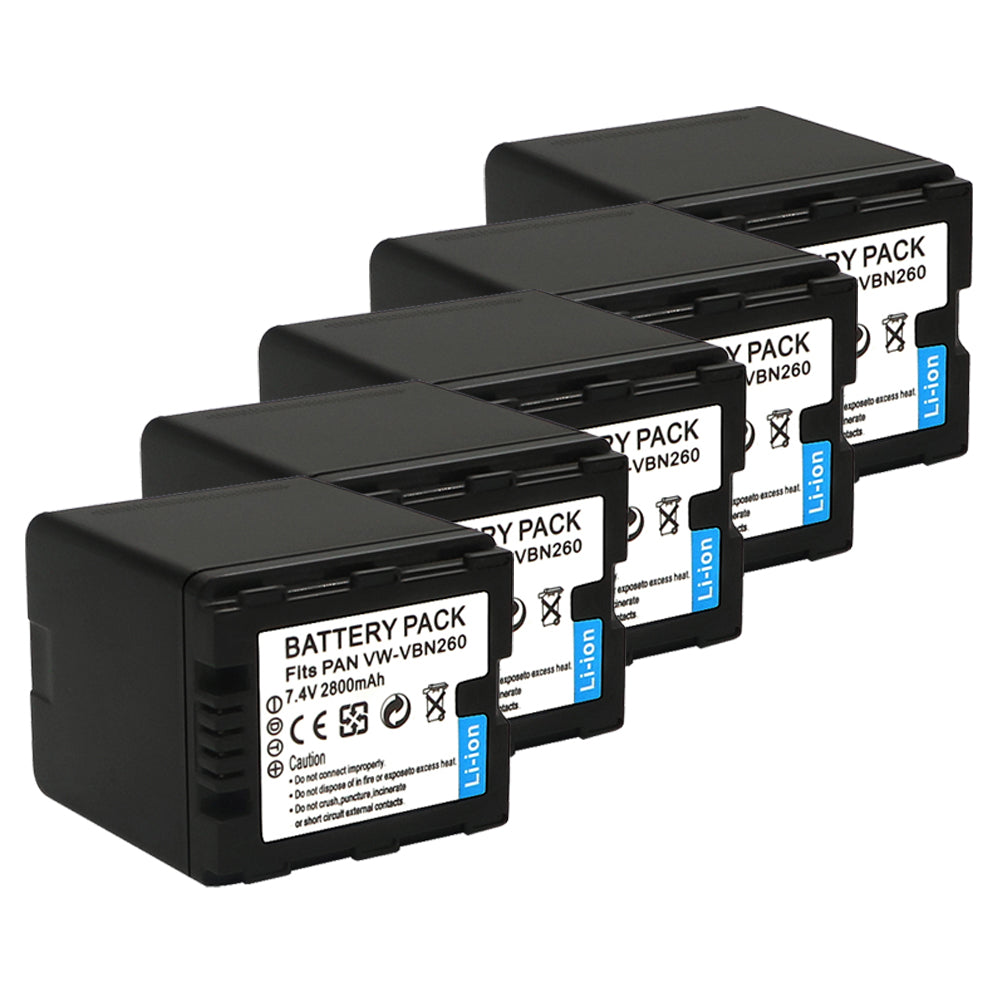 For Panasonic VW-VBN260 Li-ion Battery Replacement  HC-X800 X900 X910 X920 HDC-HS900 SD800 SD900 TM900 2800mAh Camera Batteries