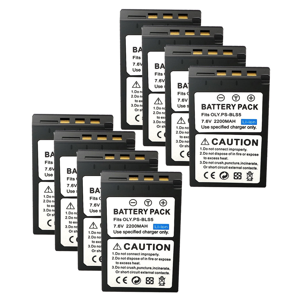 For Olympus BLS-5, BLS-50, PS-BLS5 Battery OM-D E-M10, Pen E-PL2, E-PL5 2200mAh Camera Batteries