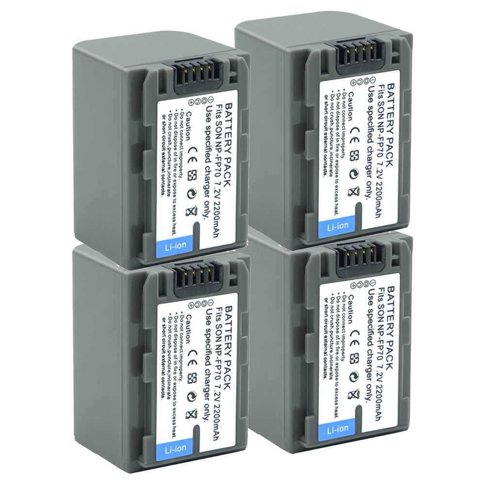 For Sony NP-FP70 NP-FP71 Battery BC-TRP/TRH/TRV, BC-VH1, AC-VQH10 DCR-DVD103 2200 mAh Camera Batteries