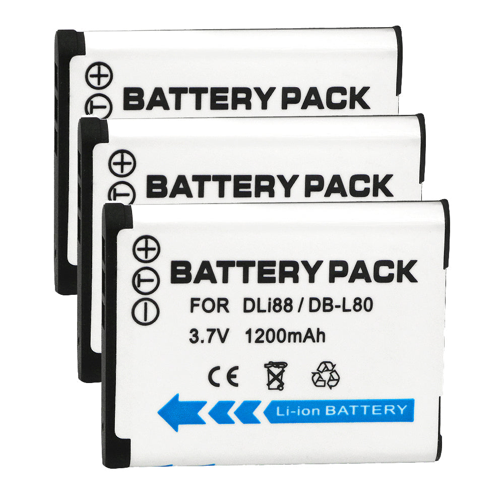 For Panasonic VW-VBX070 Battery D-Li88 Pentax D-LI88 DLI88 Pentax Optio H90, Optio P70 1200mAh Camera Batteries