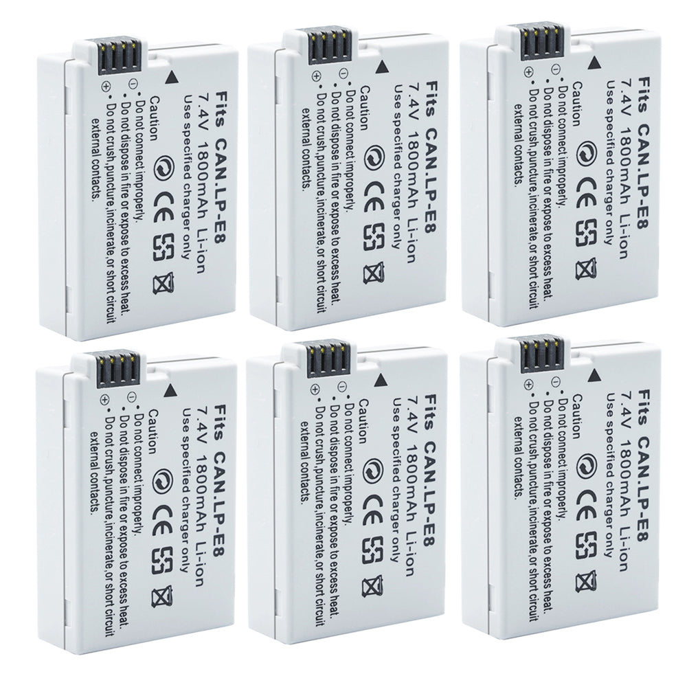 For Canon LP-E8 Battery EOS Rebel T2i EOS 550D 1800mAh Camera Batteries
