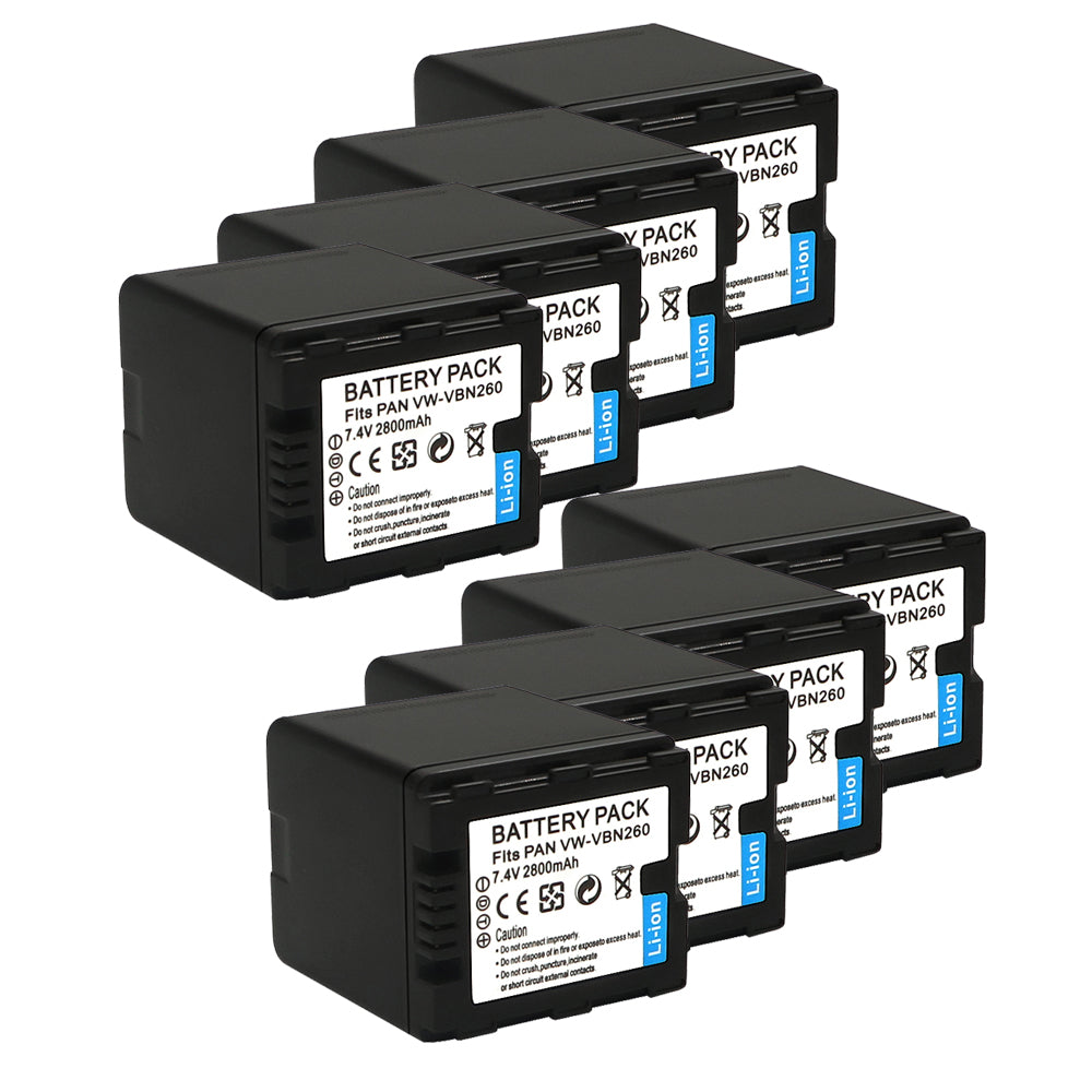 For Panasonic VW-VBN260 Li-ion Battery Replacement  HC-X800 X900 X910 X920 HDC-HS900 SD800 SD900 TM900 2800mAh Camera Batteries