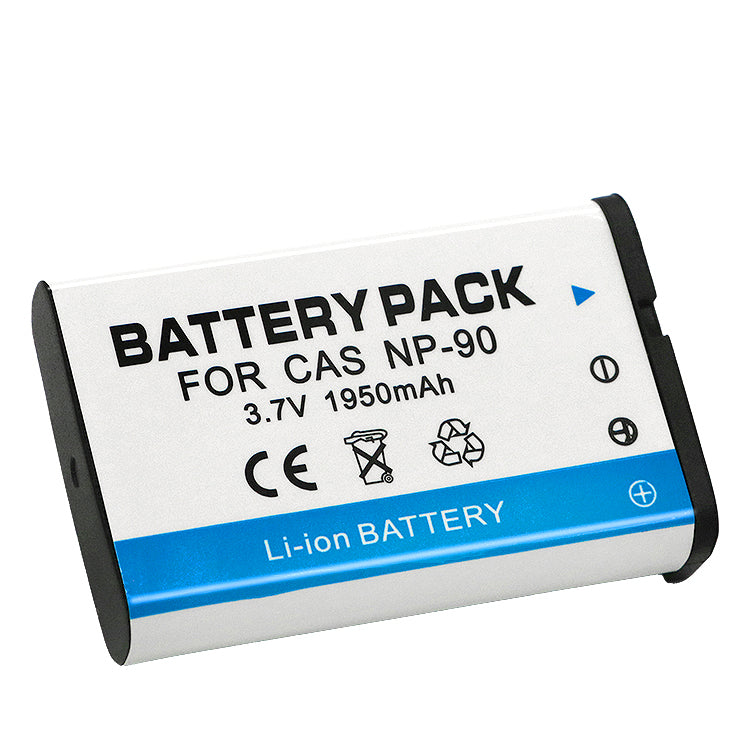 For Casio CNP-90 Battery NP-90DBA Casio BC-90L Charger, Casio Exilim EX-H20G, 1950mAh Camera Batteries
